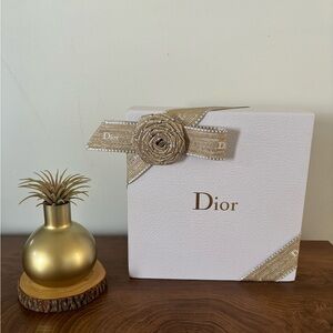 Dior White empty Box with Gold Ribbon